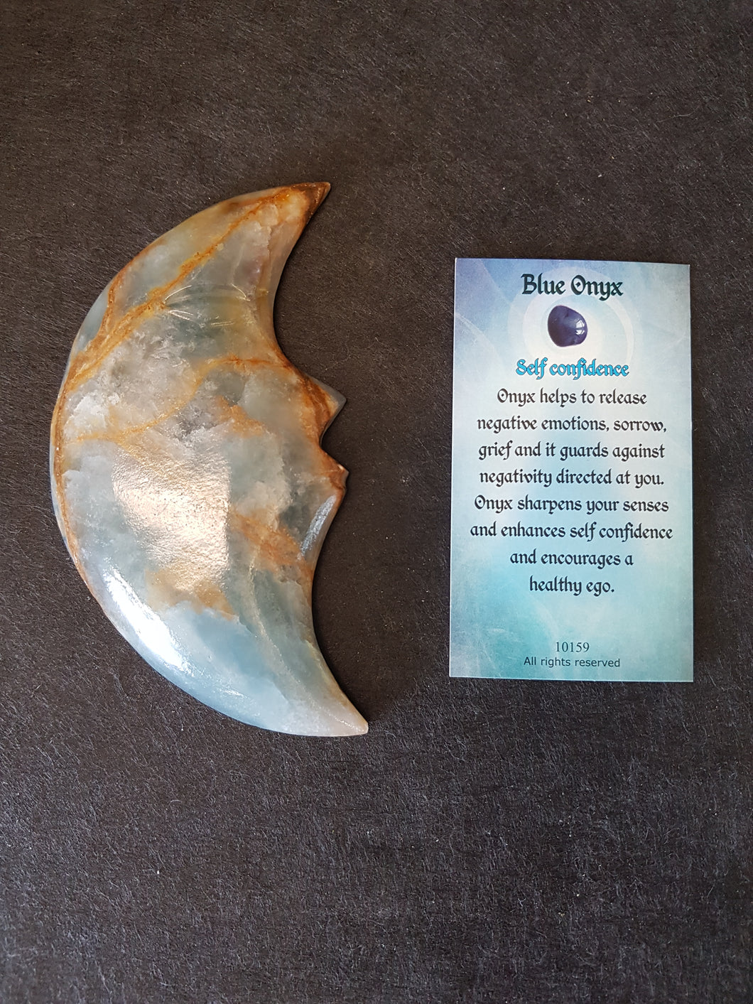 Blue Onyx Crescent Moon