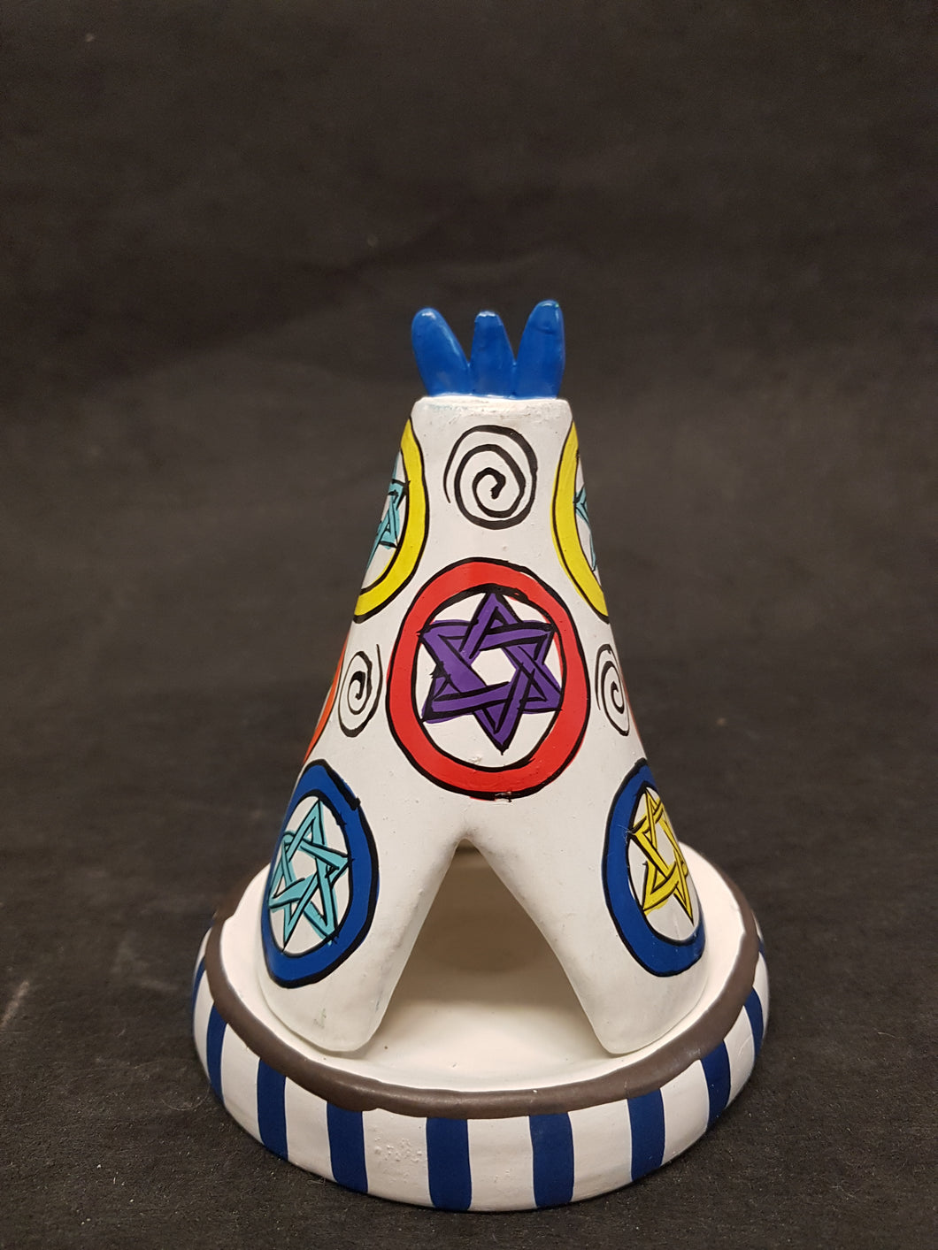 Teepee Cone Incense Holder White