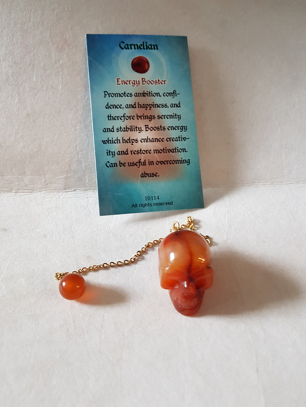 Carnelian Skull Pendulum