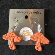 Orange Mushroom Earrings