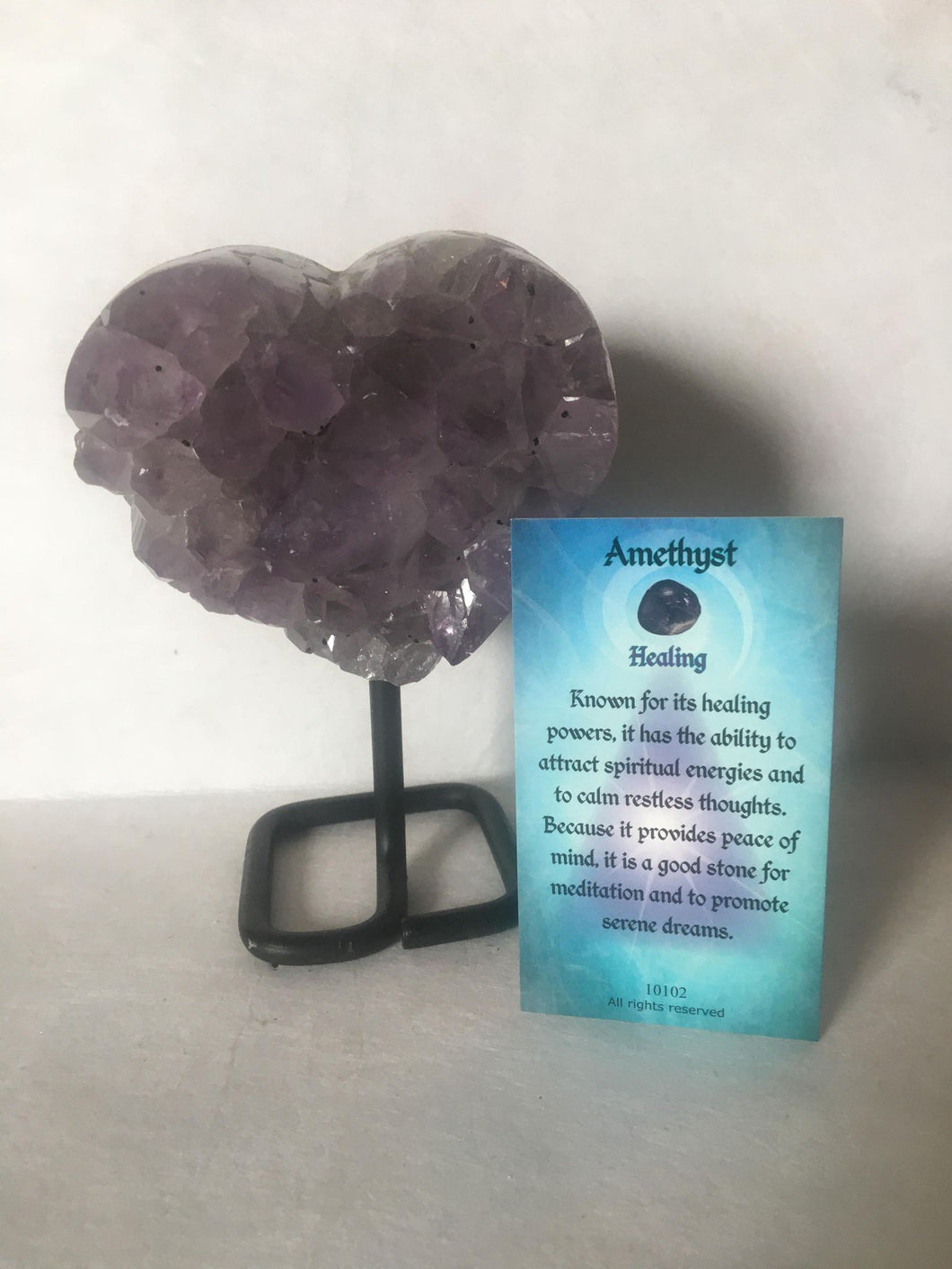 Amethyst Heart on Stand