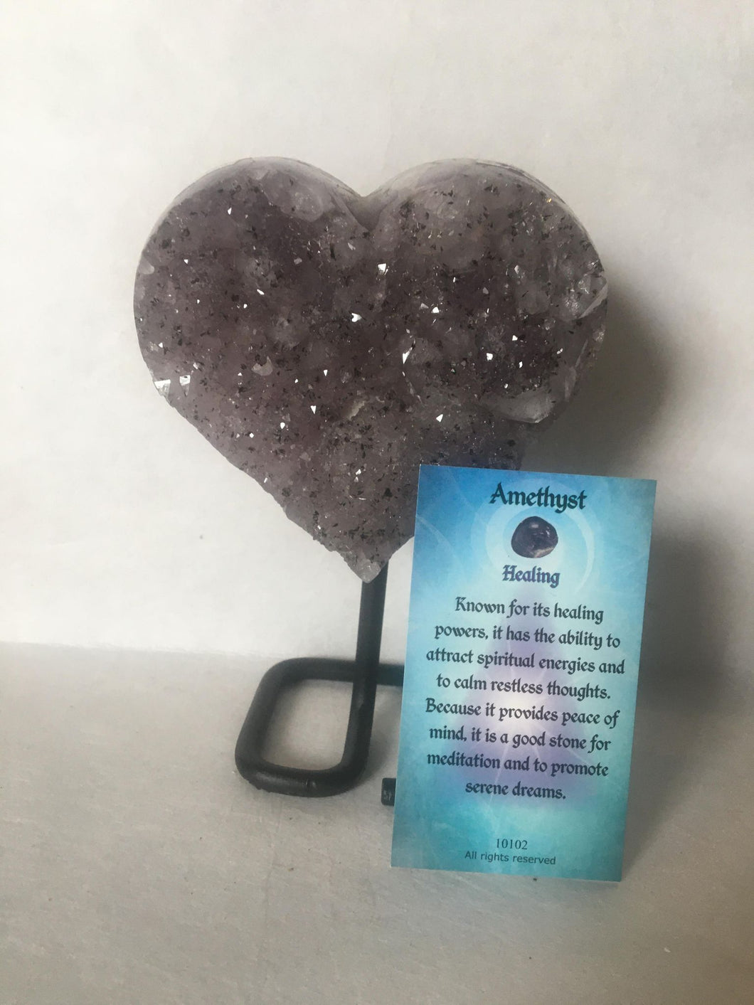 Amethyst Heart on Stand