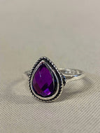 Purple Tear Drop Ring