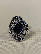 Elegant Black Diamond Shape Ring