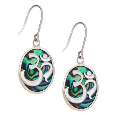 Abalone Shell Om Symbol Earring