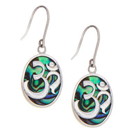 Abalone Shell Om Symbol Earring