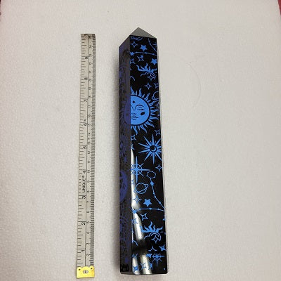 Black Obsidian Point With Celestial