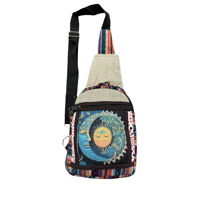 Cotton Sun Moon Crossbody Sling Backpack