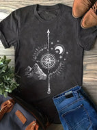 Grey Compass Print T-shirt