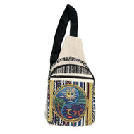 Hemp Yin Yang & Sun Moon Crossbody Backpack