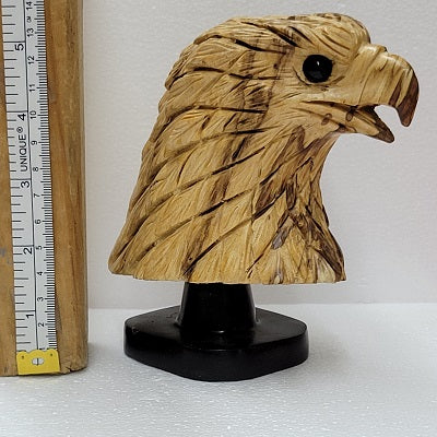 Palo Santo Eagle Head On Black Onyx Base