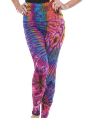 Rayon Tie Dye Leggings Pink/Purple