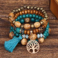 Blue Boho Layered Bracelet