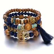 Dark Blue Boho Layered Bracelet