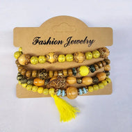 Yellow Boho Layered Bracelet