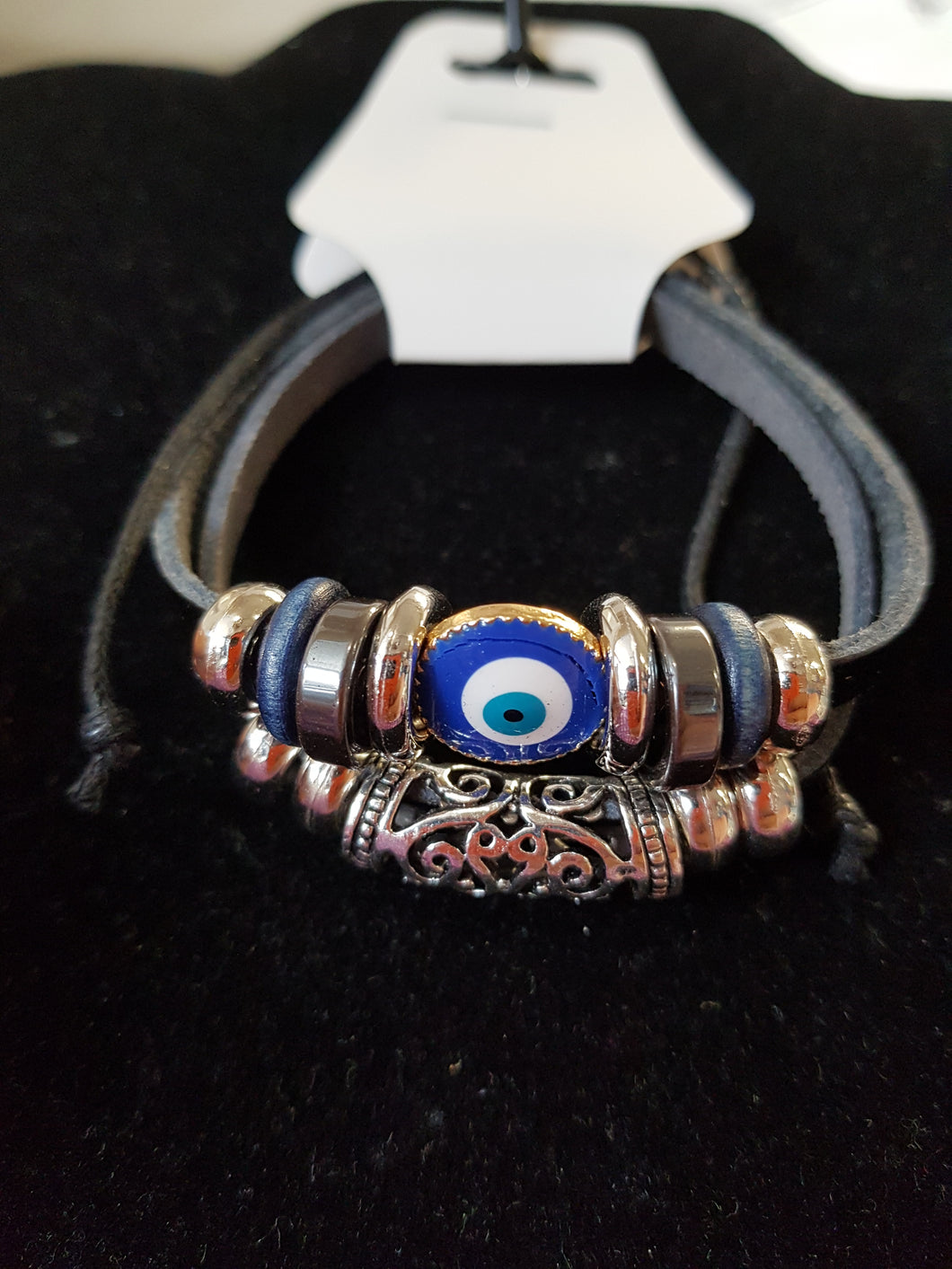 Evil Eye Leather Bracelet