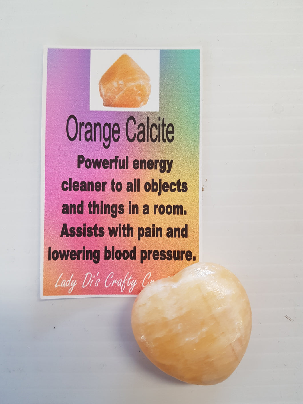 Orange Calcite Heart