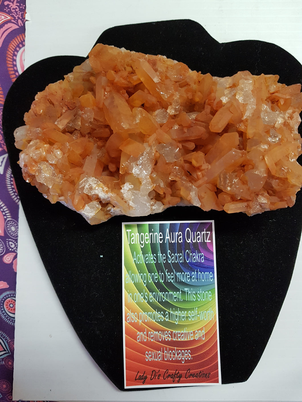 Tangerine Aura Quartz Cluster