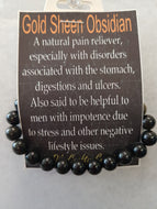 Gold Sheen Obsidian Bracelet