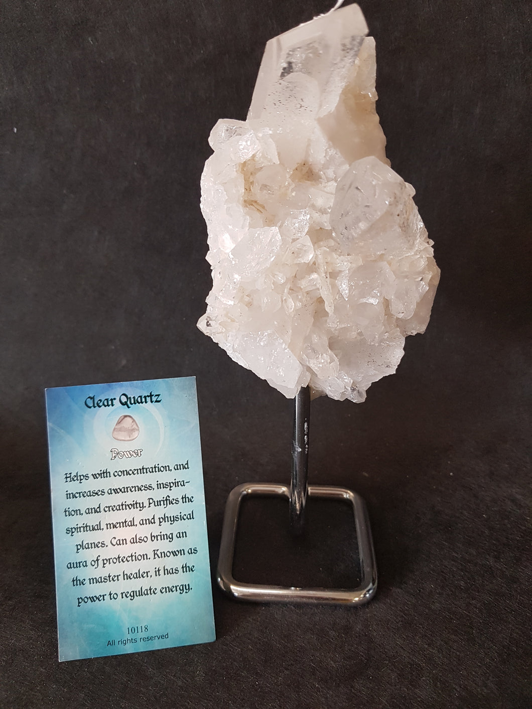 Clear Quartz Cluster On Stand