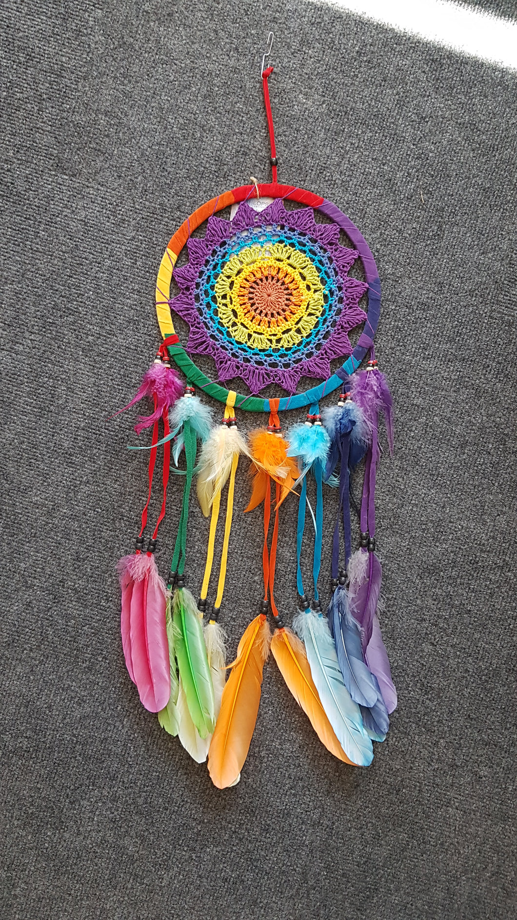 Rainbow Dreamcatcher With Feathers