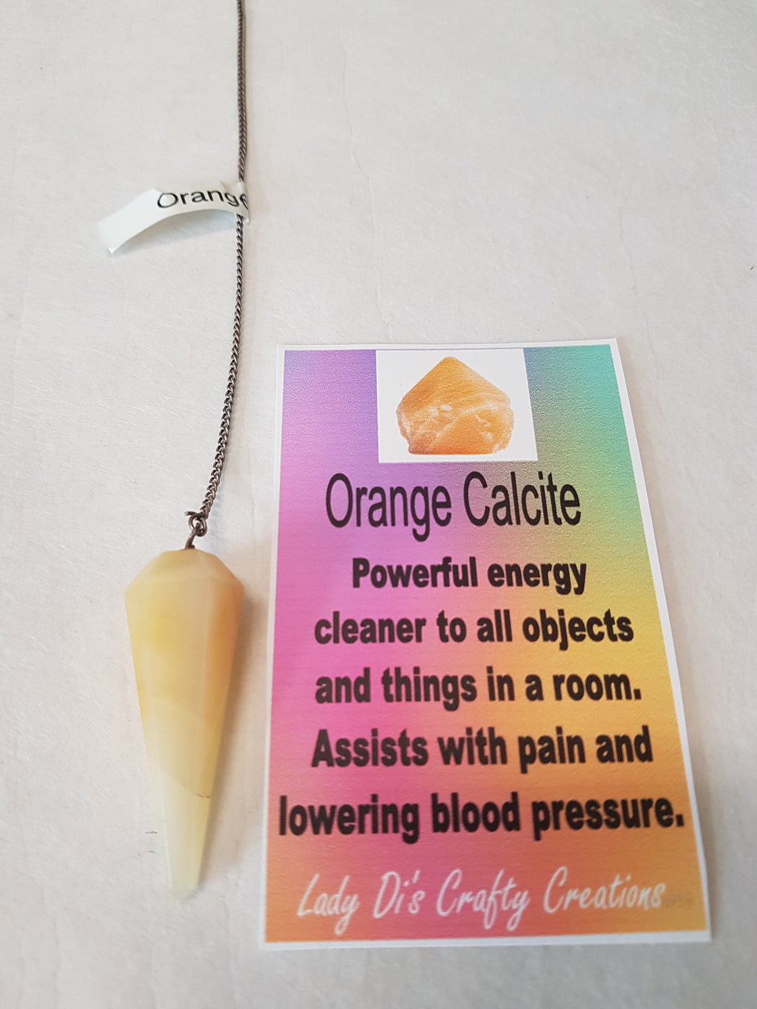 Orange Calcite Pendulum