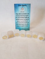 Clear Quartz Cubes With Chakra Symbol