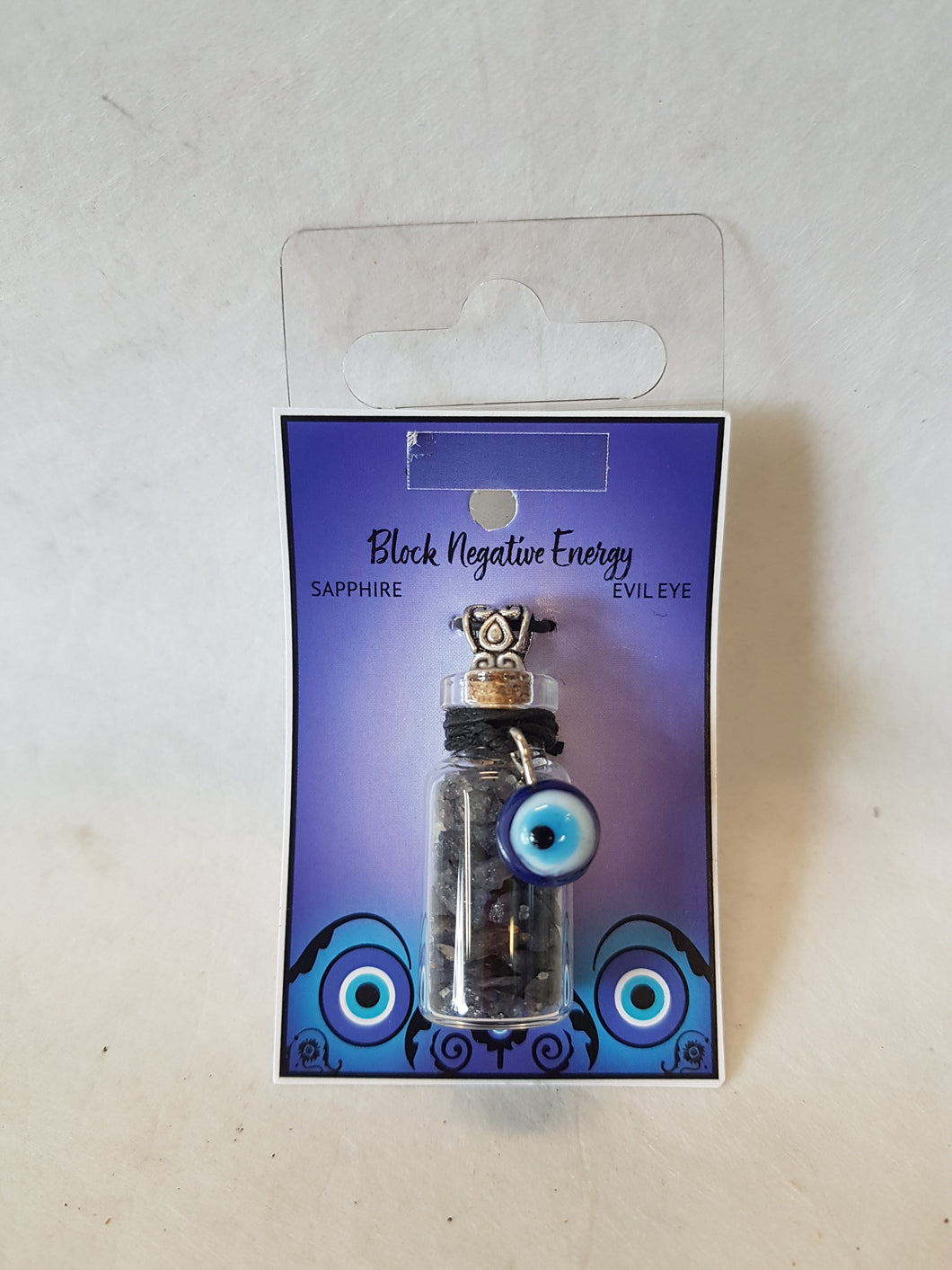 Evil Eye Sapphire Bottle Pendant